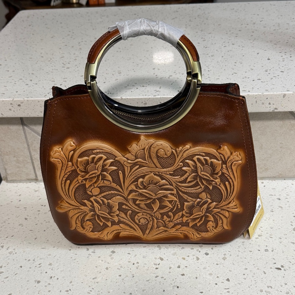 NWT Patricia Nash Leather Tooled Handbag